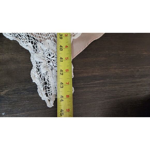 Romeo & Juliet Couture Tan Sheer Crochet Tunic Tank Sz Small Sleeveless Bohemian - Picture 3 of 10